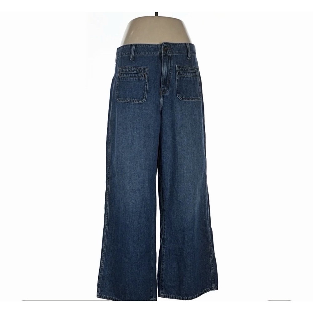 Old Navy High-Waisted Baggy Wide-Leg Trouser Jeans Dark Wash size 16‎ Regular